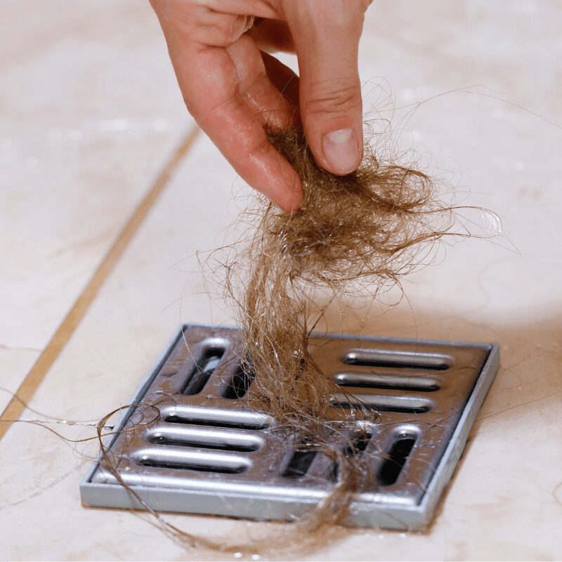 removing hair clump from the shower drain